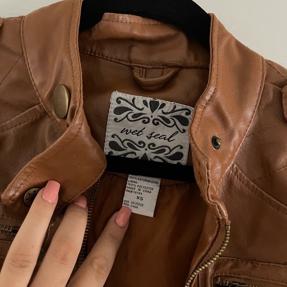 Dark Brown Leatherette Jacket - Picture 6 of 9